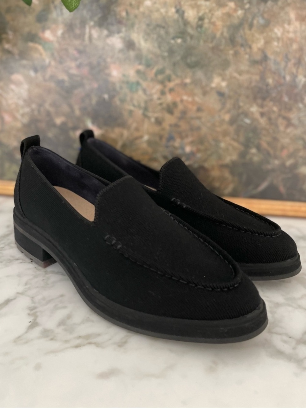 ROTHY’S The Lug Loafer Black Merino Wool Size 8 Chunky Penny Y2K - Picture 8 of 10
